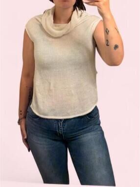 Boho Chic High Low crowl neck Diesel White Top